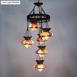 Antique Copper Chandelier: Urn-Shaped Suspension Lighting 4/6 Lights For Dining Room