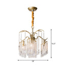 Antique Crystal Tassel Chandelier Lamp With Gold Finish - Elegant Bedroom Hanging Light Fixture 4 /