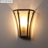 Antique Flared Shade Beveled Glass Wall Light - Single Corridor Lighting Fixture