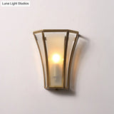Antique Flared Shade Beveled Glass Wall Light - Single Corridor Lighting Fixture