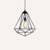 Antique Gemstone Iron Pendant Light – 1-Light Dining Room Hanging Fixture Black / B