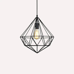 Antique Gemstone Iron Pendant Light – 1-Light Dining Room Hanging Fixture Black / C