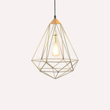 Antique Gemstone Iron Pendant Light – 1-Light Dining Room Hanging Fixture Gold / B