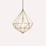 Antique Gemstone Iron Pendant Light – 1-Light Dining Room Hanging Fixture Gold / C