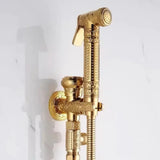 Antique Hand Held Bidet Sprayer Douche Toilet Kit Shattaf Shower Head Gold Copper Valve Set Jet Brass Toilet Bidet
