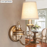 Antique Metal Rust Wall Mounted Sconce Light With Shade - Single