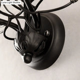 Antique Metal Wall Sconce With Crystal Accents - Elegant Black Flower Design 2 Lights Perfect For