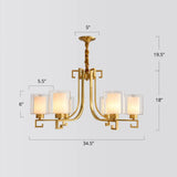 Antique Style 2-Layered Glass Chandelier: Brass Suspension Pendant Light For Restaurants 6 /