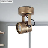 Antique Style Brass Ceiling Light Fixture - Metal Led Bedroom Semi-Flush Mount Adjustable 3’/5’