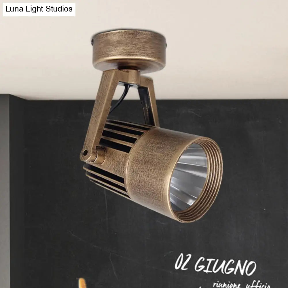 Antique Style Brass Ceiling Light Fixture - Metal Led Bedroom Semi-Flush Mount Adjustable 3’/5’