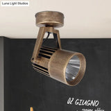 Antique Style Brass Ceiling Light Fixture - Metal Led Bedroom Semi-Flush Mount Adjustable 3’/5’