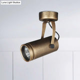 Antique Style Brass Ceiling Light Fixture - Metal Led Bedroom Semi-Flush Mount Adjustable 3’/5’