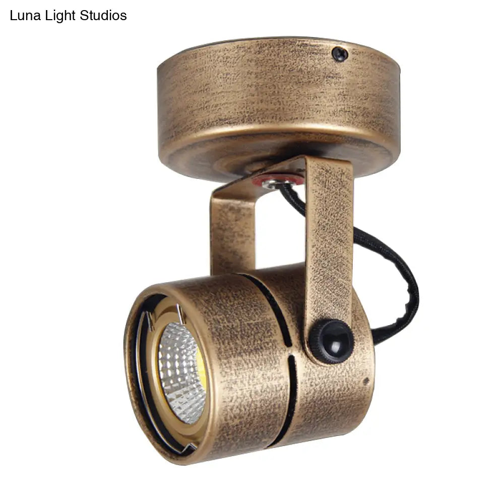 Antique Style Brass Ceiling Light Fixture - Metal Led Bedroom Semi-Flush Mount Adjustable 3’/5’