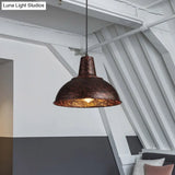 Antique Stylish Domed Suspension Light With Metallic Ceiling Pendant - Black/White