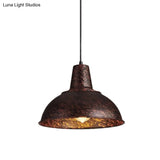Antique Stylish Domed Suspension Light With Metallic Ceiling Pendant - Black/White