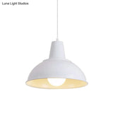 Antique Stylish Domed Suspension Light With Metallic Ceiling Pendant - Black/White