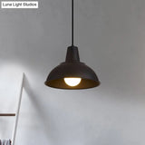 Antique Stylish Domed Suspension Light With Metallic Ceiling Pendant - Black/White