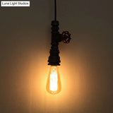 Antique Valve Handle Iron Pendant Light - Single-Bulb Ceiling Fixture In Bronze