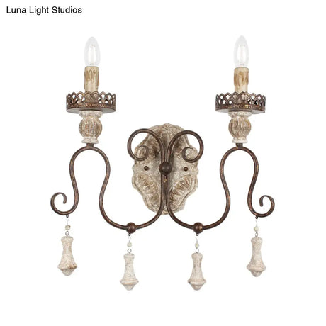 Antiqued Bronze Candle-Style Wall Lamp - Perfect For Bedroom Lighting