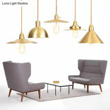 Antiqued Iron Gold Pendant Lamp With Single-Bulb Flat/Bowl/Cone Shade Suspension Fixture