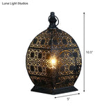 Antiqued Metal Candlestick Nightstand Lamp In Black - 1 Head 5/6.5 Wide