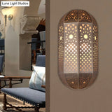 Antiqued Metallic Sconce Lighting - 2 Heads Wall Mounted Lamp In Brass For Hallways