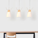 Antler 3-Head Trapezoid Pendant Lamp For Dining Table White