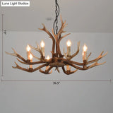 Antler Chandelier: Resin Countryside Living Room Lighting