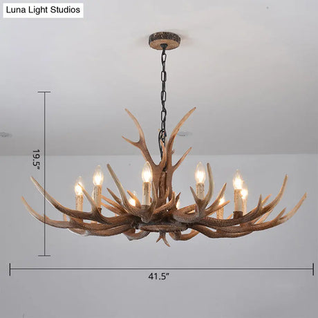 Antler Chandelier: Resin Countryside Living Room Lighting