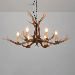 Antler Chandelier: Resin Countryside Living Room Lighting 6 / Coffee