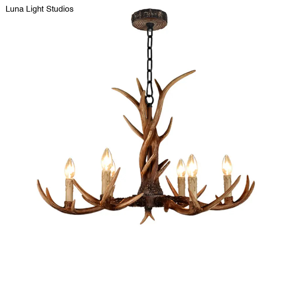 Antler Chandelier: Resin Countryside Living Room Lighting