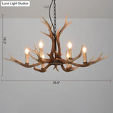 Antler Chandelier: Resin Countryside Living Room Lighting