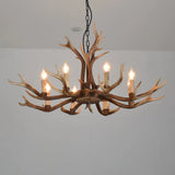 Antler Chandelier: Resin Countryside Living Room Lighting 8 / Coffee