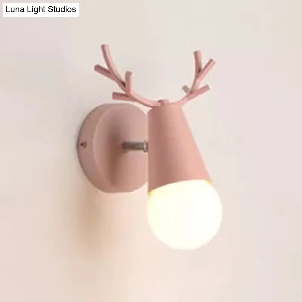 Antler Cone Sconce Light - Nordic Stylish Wall For Bedside With 1 Bulb