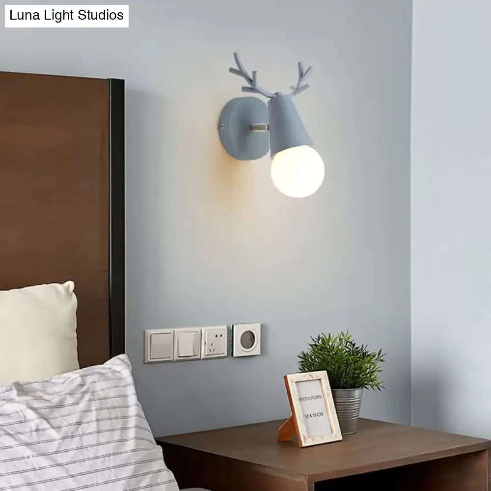 Antler Cone Sconce Light - Nordic Stylish Wall For Bedside With 1 Bulb