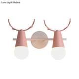 Antler Cone Wall Light: Contemporary Metal Sconce For Study Room