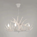 Antler Deco Resin Candle Chandelier: Country Style Suspension Light For Restaurant Ambience 4 /