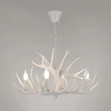 Antler Deco Resin Candle Chandelier: Country Style Suspension Light For Restaurant Ambience 4 /