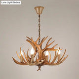 Antler Deco Resin Candle Chandelier: Country Style Suspension Light For Restaurant Ambience