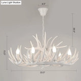 Antler Deco Resin Candle Chandelier: Country Style Suspension Light For Restaurant Ambience