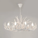 Antler Deco Resin Candle Chandelier: Country Style Suspension Light For Restaurant Ambience 9 /