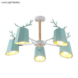 Antler Pendant Light With Tapered Shade: Modern Metal Nordic Lighting Fixture