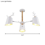 Antler Pendant Light With Tapered Shade: Modern Metal Nordic Lighting Fixture