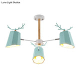 Antler Pendant Light With Tapered Shade: Modern Metal Nordic Lighting Fixture