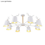 Antler Pendant Light With Tapered Shade: Modern Metal Nordic Lighting Fixture