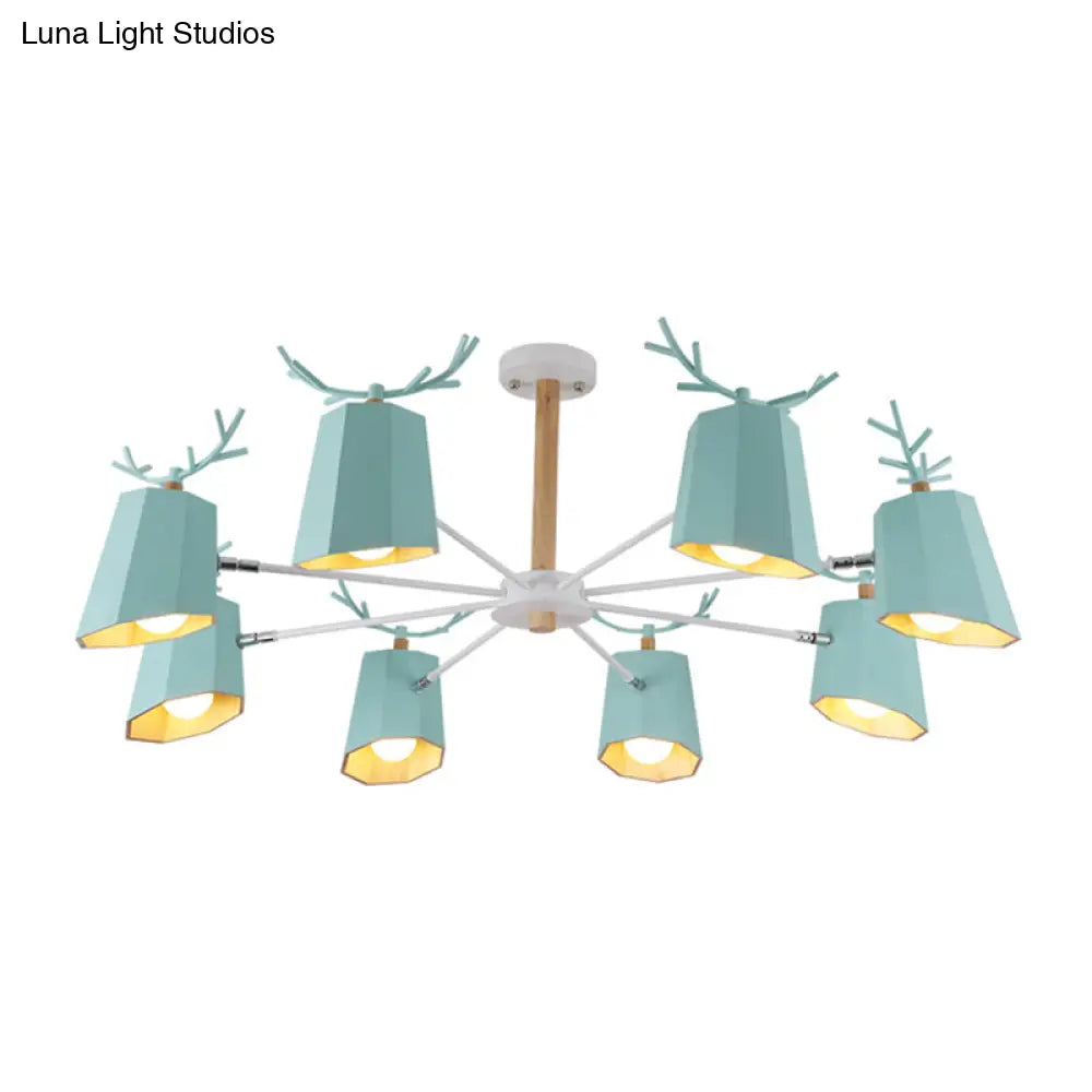 Antler Pendant Light With Tapered Shade: Modern Metal Nordic Lighting Fixture
