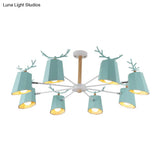 Antler Pendant Light With Tapered Shade: Modern Metal Nordic Lighting Fixture