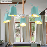 Antler Pendant Light With Tapered Shade: Modern Metal Nordic Lighting Fixture