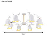Antler Pendant Light With Tapered Shade: Modern Metal Nordic Lighting Fixture