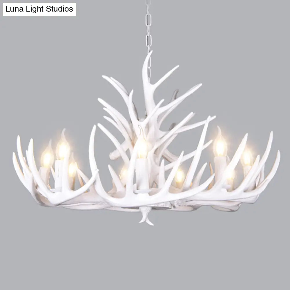 Antler-Shaped Pendant Light: Vintage Resin Chandelier For Restaurant